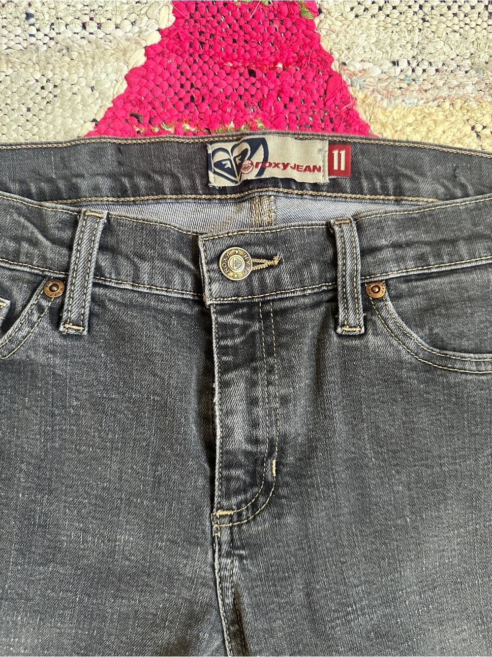 Roxy Gray Wash Low rise Boot Cut Flare - Picture 3 of 5